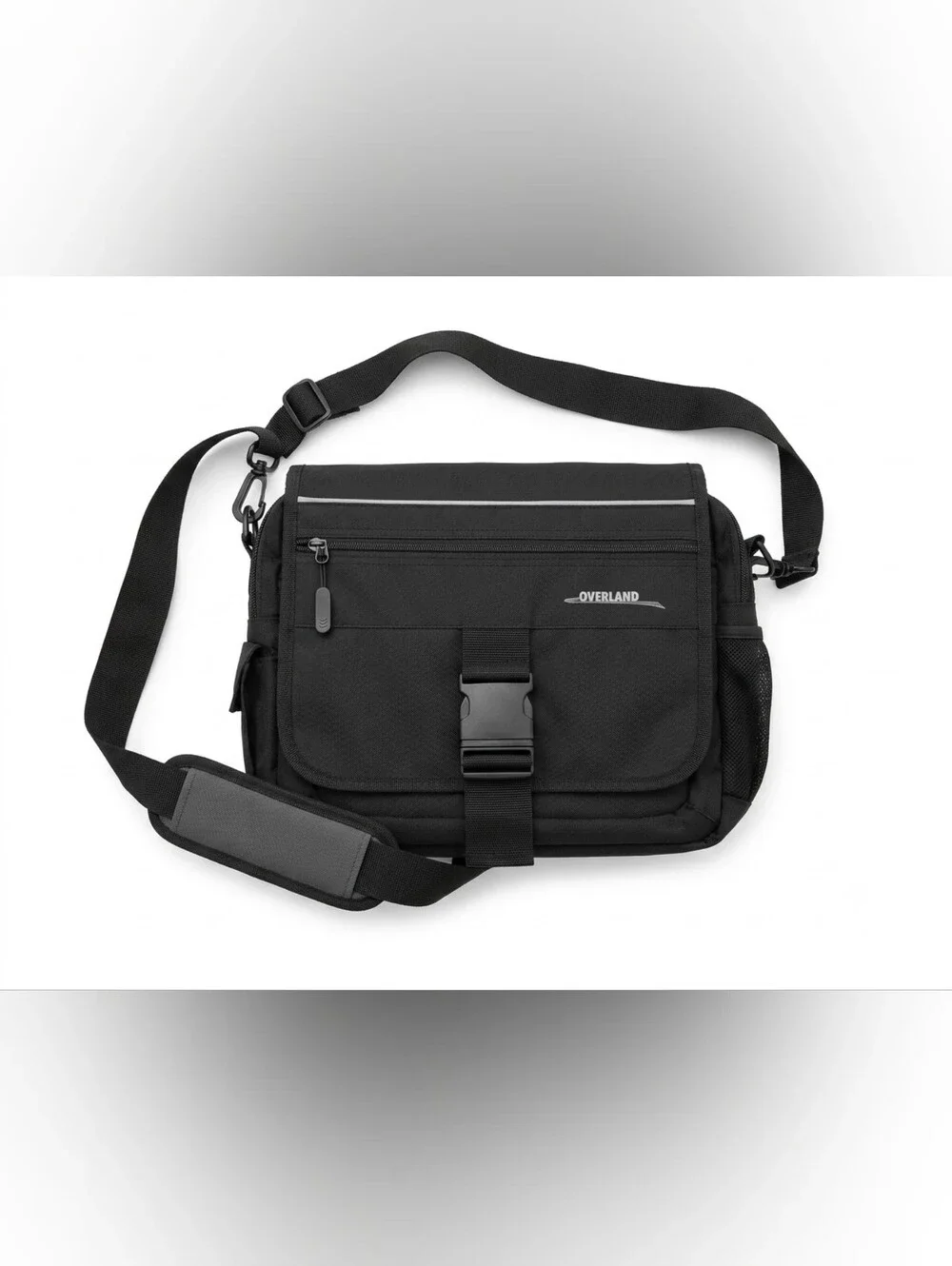 Overland Black Messenger Bag for Men
